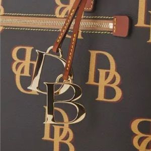 NEW Dooney & Bourne monogram letters leather dangle tag
